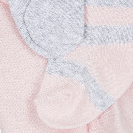 Комплект от два броя чорапогащници за бебе, сиво и розово райе Cool club 277107 4
