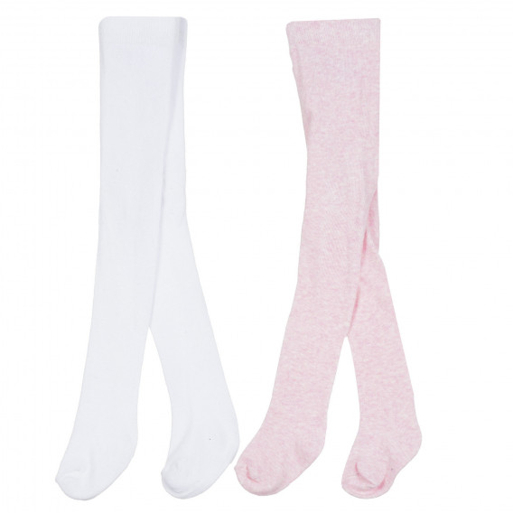 Комплект чорапогащници за бебе, бял и розов Cool club 277121 