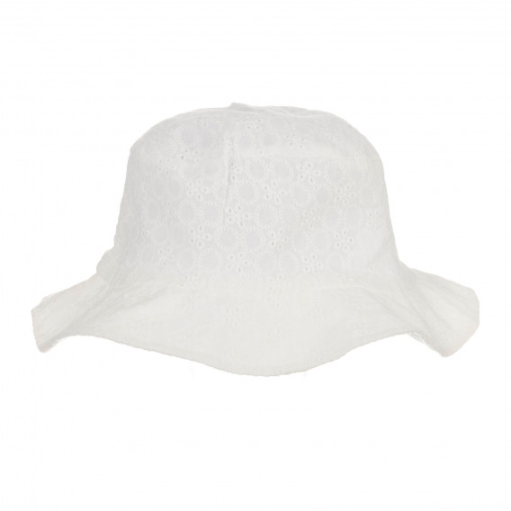 Памучна шапка с панделка за бебе, бяла Cool club 277154 
