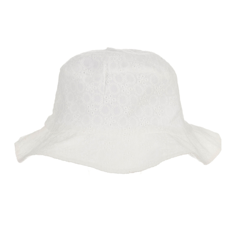Памучна шапка с панделка за бебе, бяла  277154