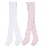 Комплект от два броя чорапогащници за бебе в розово и бяло Cool club 277168 