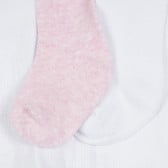 Комплект от два броя чорапогащници за бебе в розово и бяло Cool club 277170 3