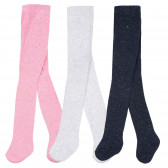 Комплект от три броя разноцветни чорапогащника за бебе Cool club 277176 