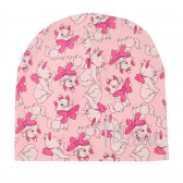 Памучна шапка с принт на коте Marie за бебе, розова Cool club 277299 
