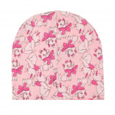 Памучна шапка с принт на коте Marie за бебе, розова Cool club 277301 3