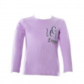 Блуза за момиче с блестящи букви, лилава Benetton 27753 