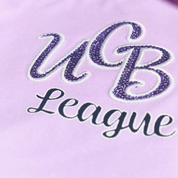 Блуза за момиче с блестящи букви, лилава Benetton 27755 3