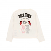 Памучна блуза с брокатен надпис, бяла Boboli 277593 2