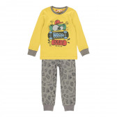Памучна пижама от две части в жълто и сиво Boboli 277940 