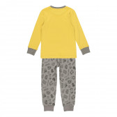 Памучна пижама от две части в жълто и сиво Boboli 277941 2