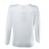 Тениска с дълъг ръкав и щампа мече, бяла Benetton 27812 2