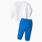 Спортен комплект суитшърт и панталон в бяло и синьо Puma 278624 2