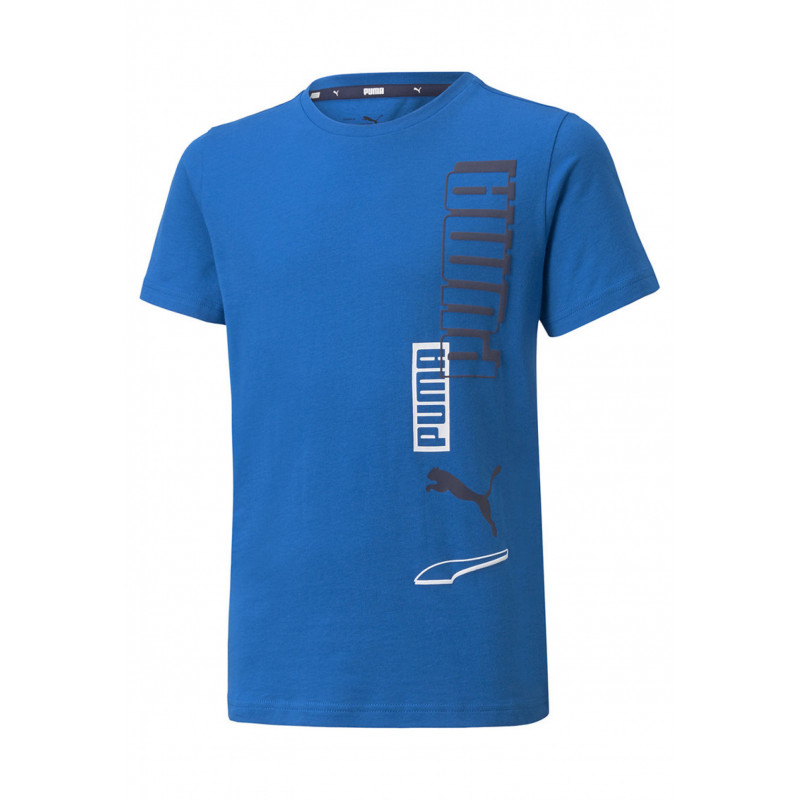 Памучна тениска с логото на бранда, синя  278625