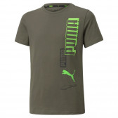 Памучна тениска с логото на бранда, зелена Puma 278628 