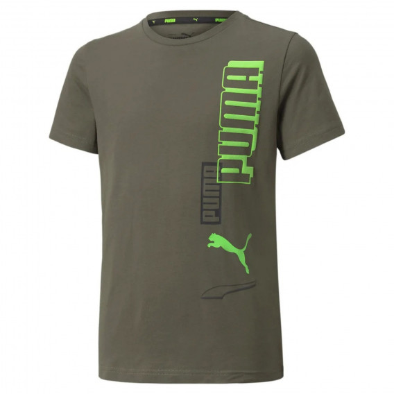 Памучна тениска с логото на бранда, зелена Puma 278628 