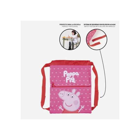 Раница тип мешка с Peppa Pig за момиче, розова Peppa pig 278712 5