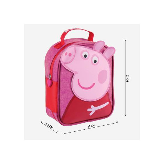 Чанта за обяд с апликация Peppa Pig за момиче, розова Peppa pig 278741 3