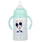 Полипропиленово шише за хранене с дръжки COOL LIKE MICKEY, с биберон 2 капки, 0+ месеца, 360 мл, цвят: син Mickey Mouse 279055 4