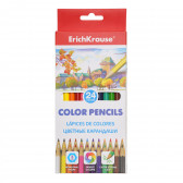 Комплект цветни шестоъгълни моливи, 24 цвята Erich Krause 279099 