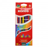 Комплект двуцветни моливи, 24 цвята Kores 279228 