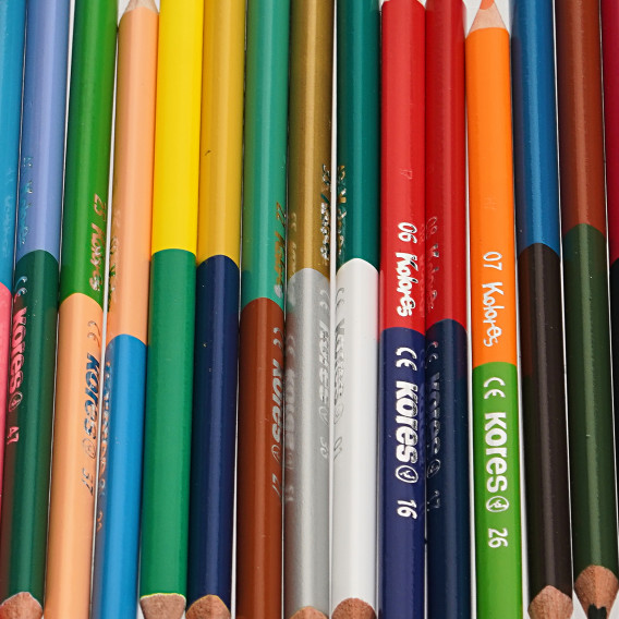 Комплект двуцветни моливи, 48 цвята + острилка Kores 279231 2