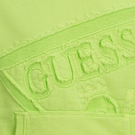 Суитшърт с качулка и апликация с логото на бранда, зелен Guess 279329 3