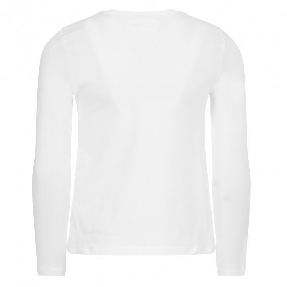 Блуза с дълъг ръкав с щампа сърце и пайети, бяла DESIGUAL 279466 3
