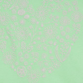 Памучна тениска с флорална щампа на сърце за бебе, зелена Cool club 279571 2