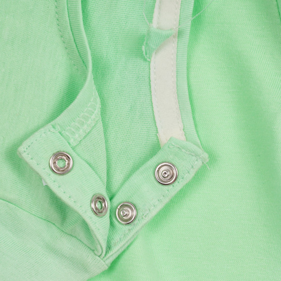 Памучна тениска с флорална щампа на сърце за бебе, зелена Cool club 279572 3