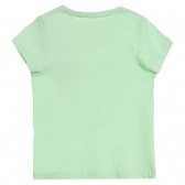 Памучна тениска с флорална щампа на сърце за бебе, зелена Cool club 279573 4