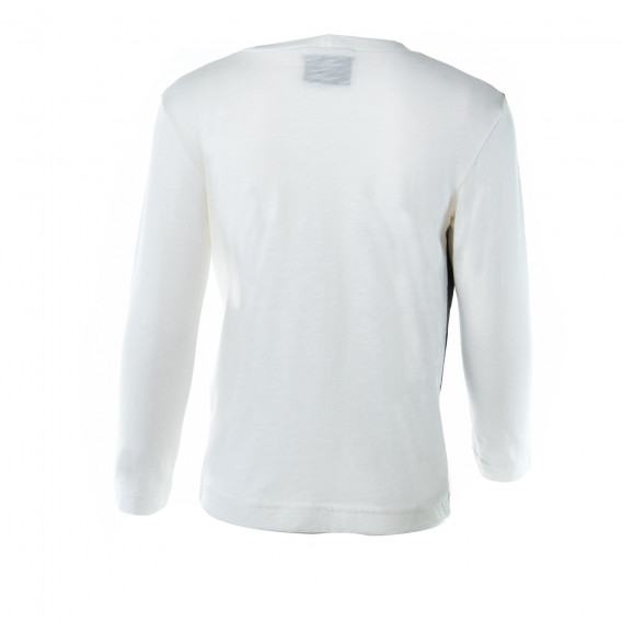 Памучна блуза с дълъг ръкав за момче и апликация от филма Star Wars, бяла Benetton 27960 2
