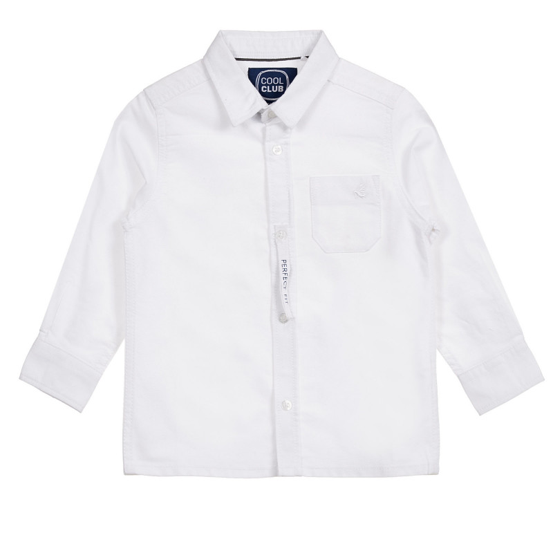 Памучна риза с дълъг ръкав за бебе, бяла  279789