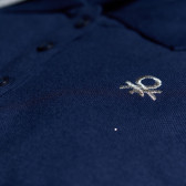 Памучна блуза с дълъг ръкав и бродерия в сребристо  за момче Benetton 27991 3