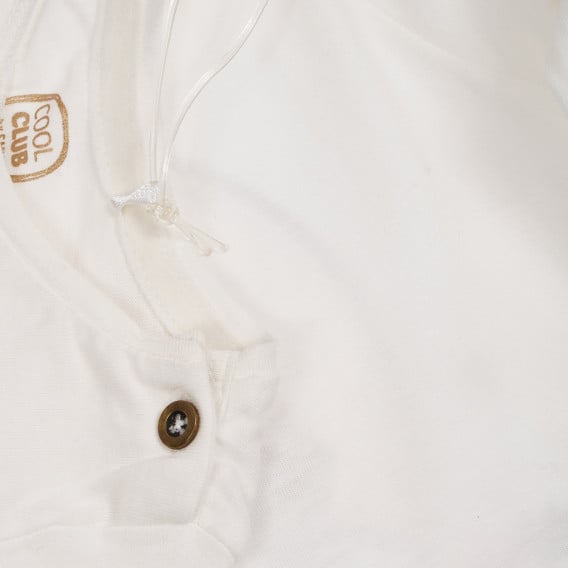 Памучна блуза с дълъг ръкав и коледна щампа за бебе, бяла Cool club 279957 3