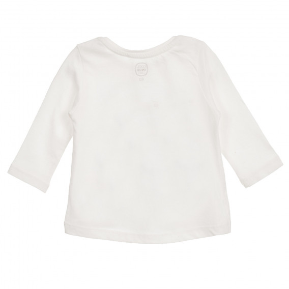 Памучна блуза с дълъг ръкав и коледна щампа за бебе, бяла Cool club 279958 4