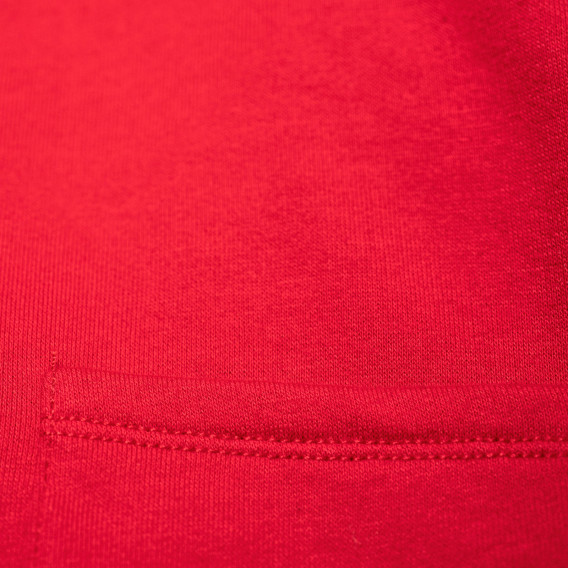 Блуза с дълъг ръкав и джобче за момче, червена Benetton 28018 3