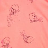 Тениска с апликация на златна рибка в коралов цвят Cool club 280429 3