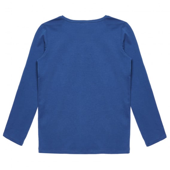 Памучна блуза с щампа на еднорог, синя Cool club 280473 4