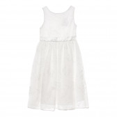 Официална рокля с дантела и текстилен колан, бяла Cool club 280529 