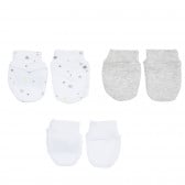 Комплект от три чифта ръкавички за бебе от ограничен памук Cool club 280673 