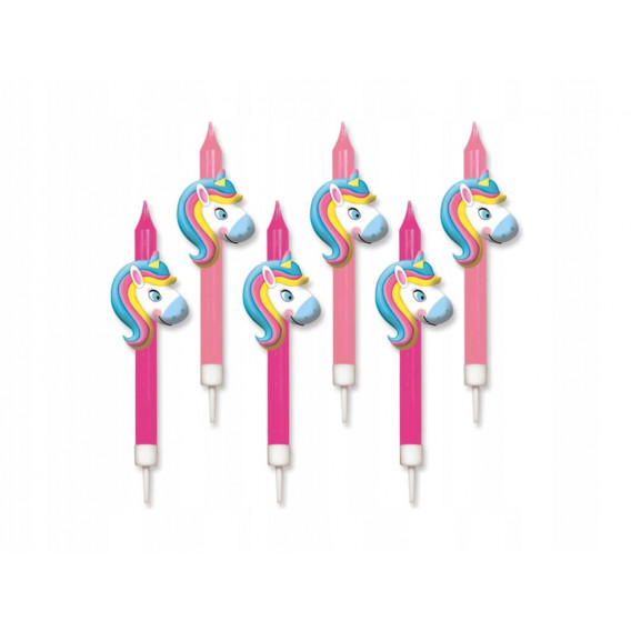 Свещички с еднорог - 6 броя Ikonka 281390 2