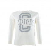 Пуловер за момиче със сива декорация с метални нишки Benetton 28148 
