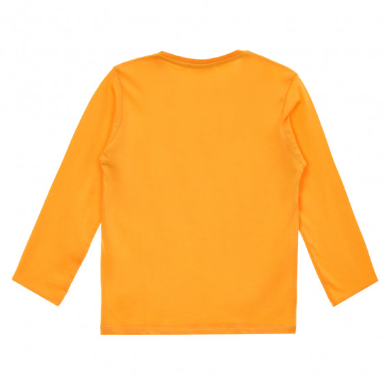 Памучна блуза с дълъг ръкав и надпис, жълт Acar 281882 4