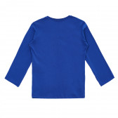 Памучна блуза с дълъг ръкав и надпис, синя Acar 281975 4