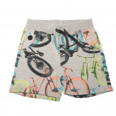  къси памучни панталони с принт на велосипеди за бебе момче Boboli 28295 