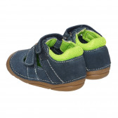 Велурени сандали със зелени акценти за бебе, сини LURCHI 283503 2