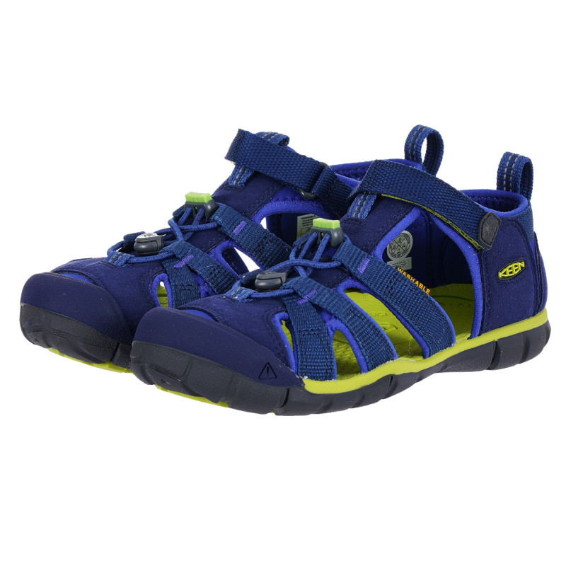 Спортни сандали с ластични връзки, сини  283730