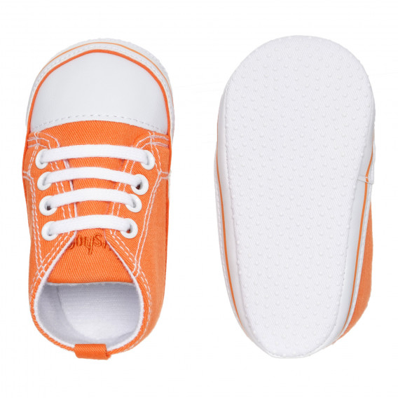 Буйки тип кецове с бели акценти за бебе, оранжеви Playshoes 283790 3
