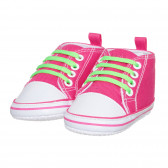 Буйки тип кецове със зелени връзки, розови Playshoes 283820 
