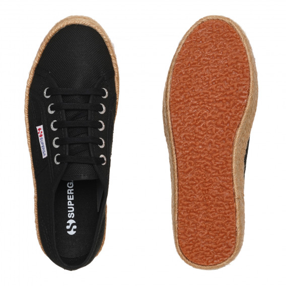 Текстилни обувки на платформа, черни Superga 283994 3